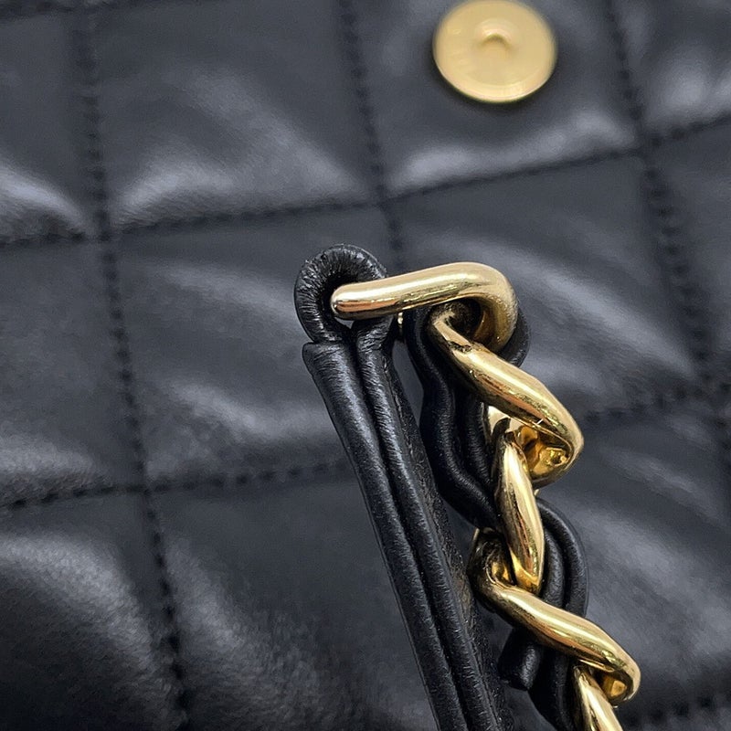 シャネル チェーンショルダーバッグ マトラッセ ココマーク ラムスキン AS3475 CHANEL  2way 黒