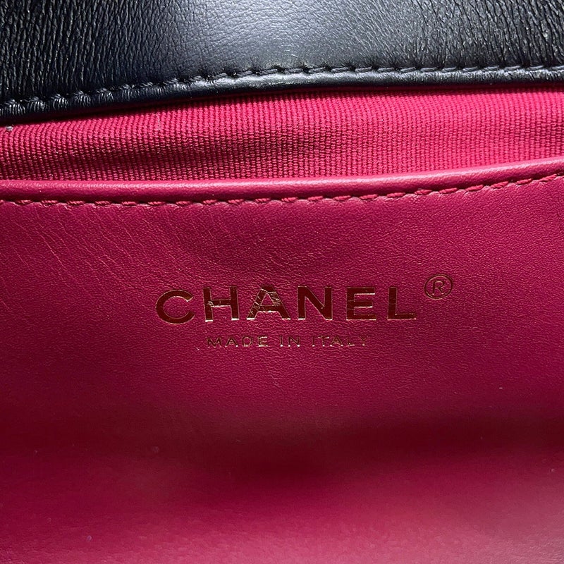 シャネル チェーンショルダーバッグ マトラッセ ココマーク ラムスキン AS3475 CHANEL  2way 黒