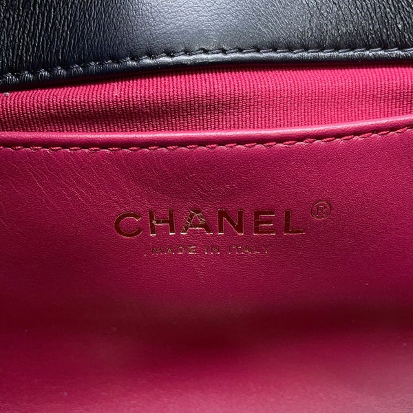 シャネル チェーンショルダーバッグ マトラッセ ココマーク ラムスキン AS3475 CHANEL  2way 黒