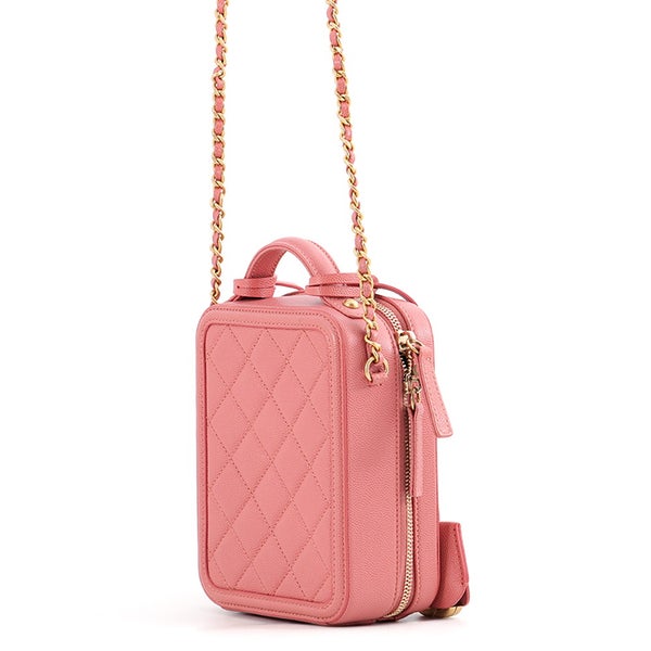 シャネル チェーンショルダーバッグ CCフィリグリー バニティバッグ キャビアスキン AS0988 CHANEL