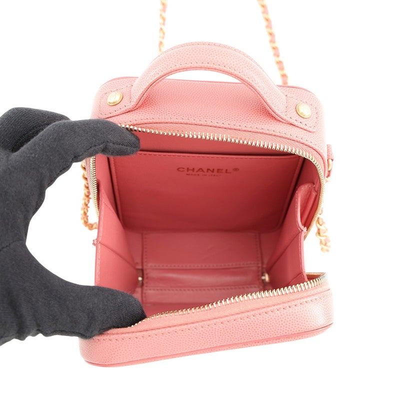 シャネル チェーンショルダーバッグ CCフィリグリー バニティバッグ キャビアスキン AS0988 CHANEL