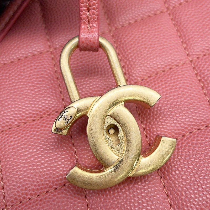 シャネル チェーンショルダーバッグ CCフィリグリー バニティバッグ キャビアスキン AS0988 CHANEL
