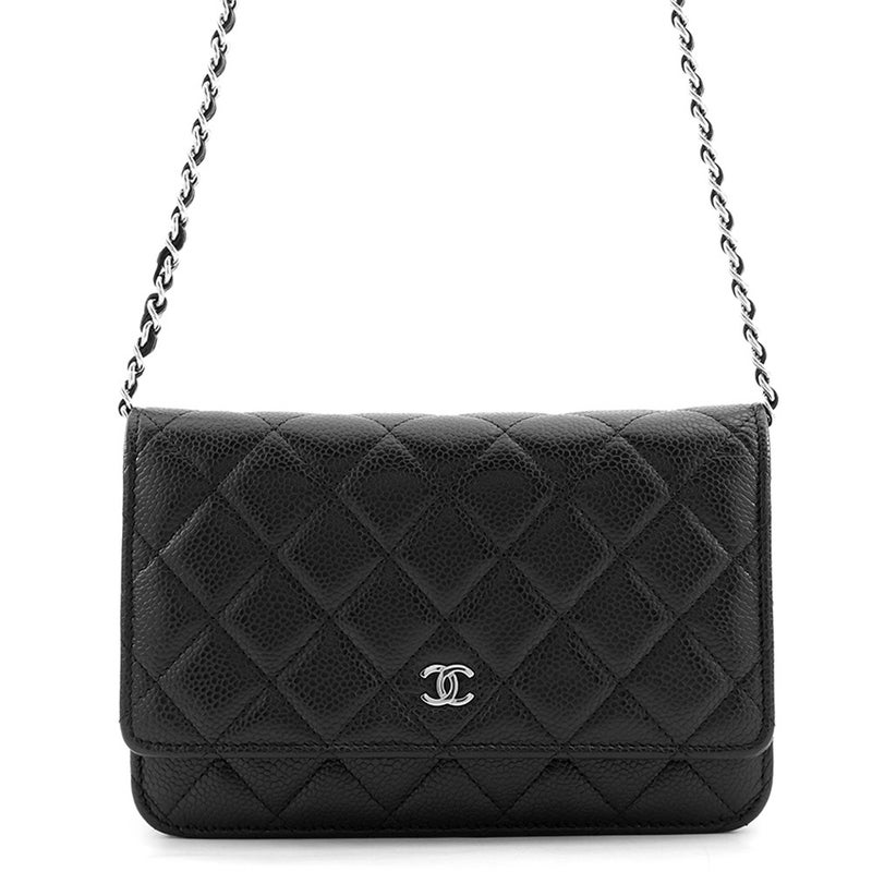 シャネル チェーンウォレット クラシック マトラッセ ココマーク キャビアスキン AP0250 CHANEL 財布 黒