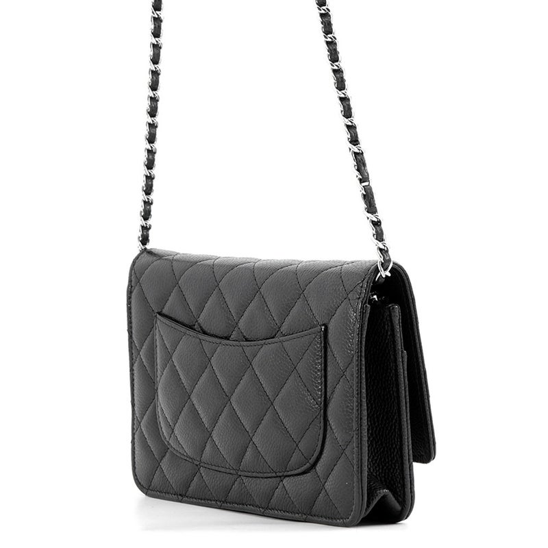 シャネル チェーンウォレット クラシック マトラッセ ココマーク キャビアスキン AP0250 CHANEL 財布 黒