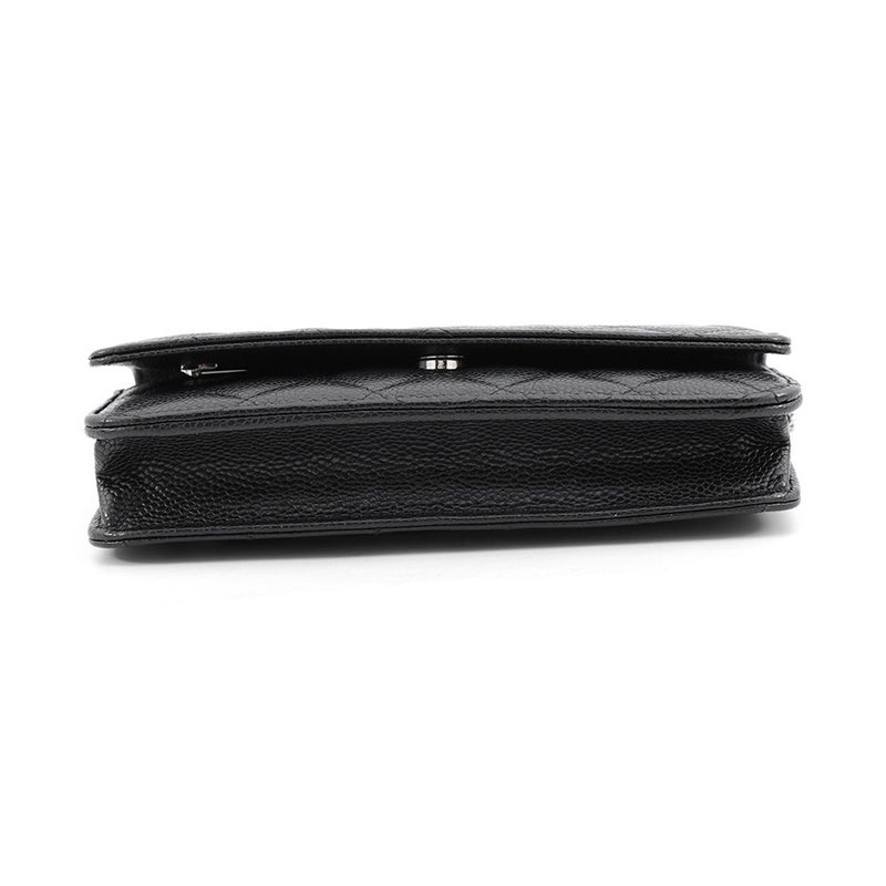 シャネル チェーンウォレット クラシック マトラッセ ココマーク キャビアスキン AP0250 CHANEL 財布 黒