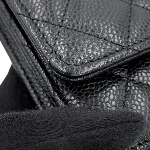 シャネル チェーンウォレット クラシック マトラッセ ココマーク キャビアスキン AP0250 CHANEL 財布 黒
