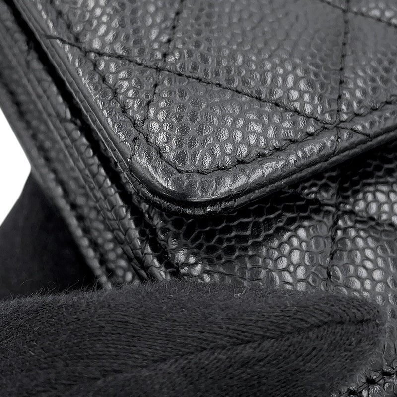 シャネル チェーンウォレット クラシック マトラッセ ココマーク キャビアスキン AP0250 CHANEL 財布 黒
