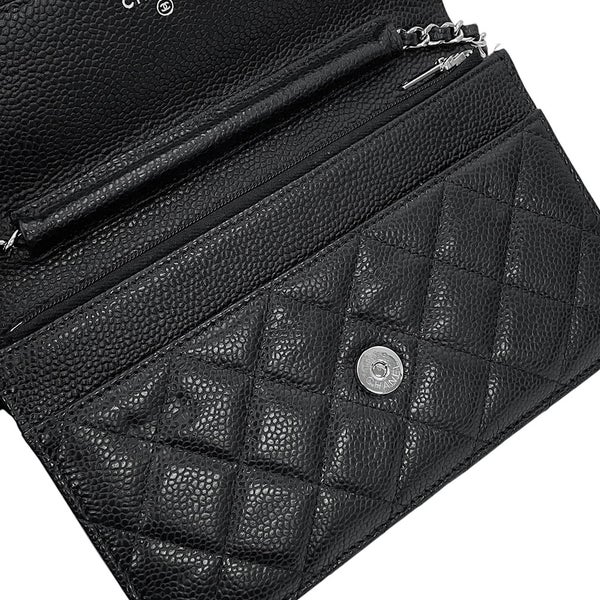 シャネル チェーンウォレット クラシック マトラッセ ココマーク キャビアスキン AP0250 CHANEL 財布 黒