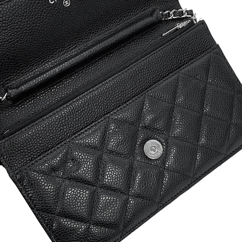 シャネル チェーンウォレット クラシック マトラッセ ココマーク キャビアスキン AP0250 CHANEL 財布 黒
