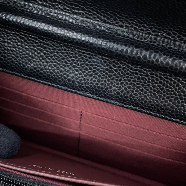 シャネル チェーンウォレット クラシック マトラッセ ココマーク キャビアスキン AP0250 CHANEL 財布 黒
