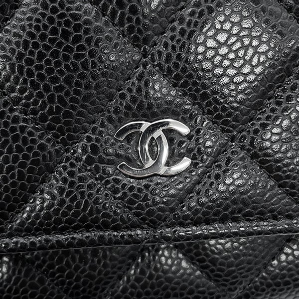 シャネル チェーンウォレット クラシック マトラッセ ココマーク キャビアスキン AP0250 CHANEL 財布 黒