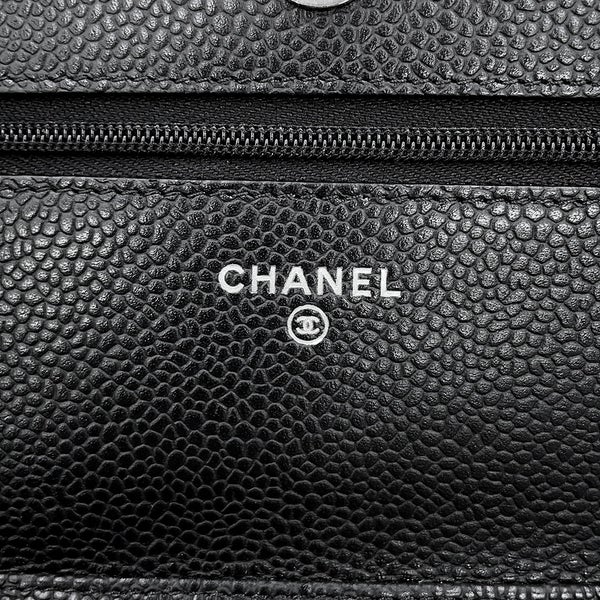 シャネル チェーンウォレット クラシック マトラッセ ココマーク キャビアスキン AP0250 CHANEL 財布 黒