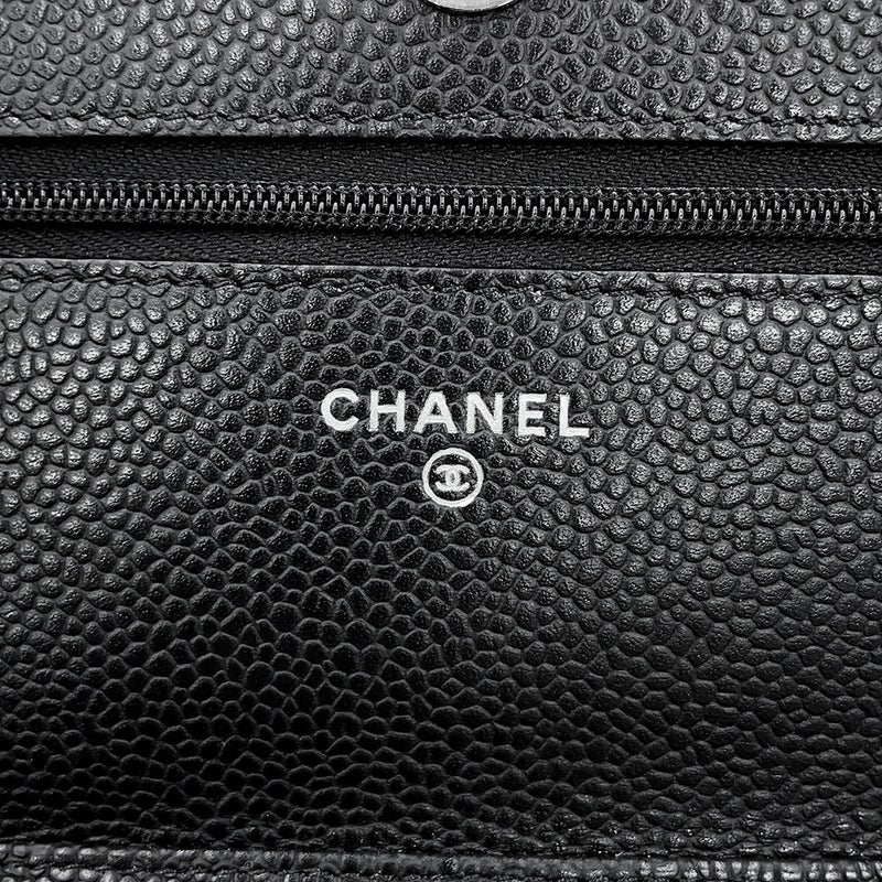 シャネル チェーンウォレット クラシック マトラッセ ココマーク キャビアスキン AP0250 CHANEL 財布 黒