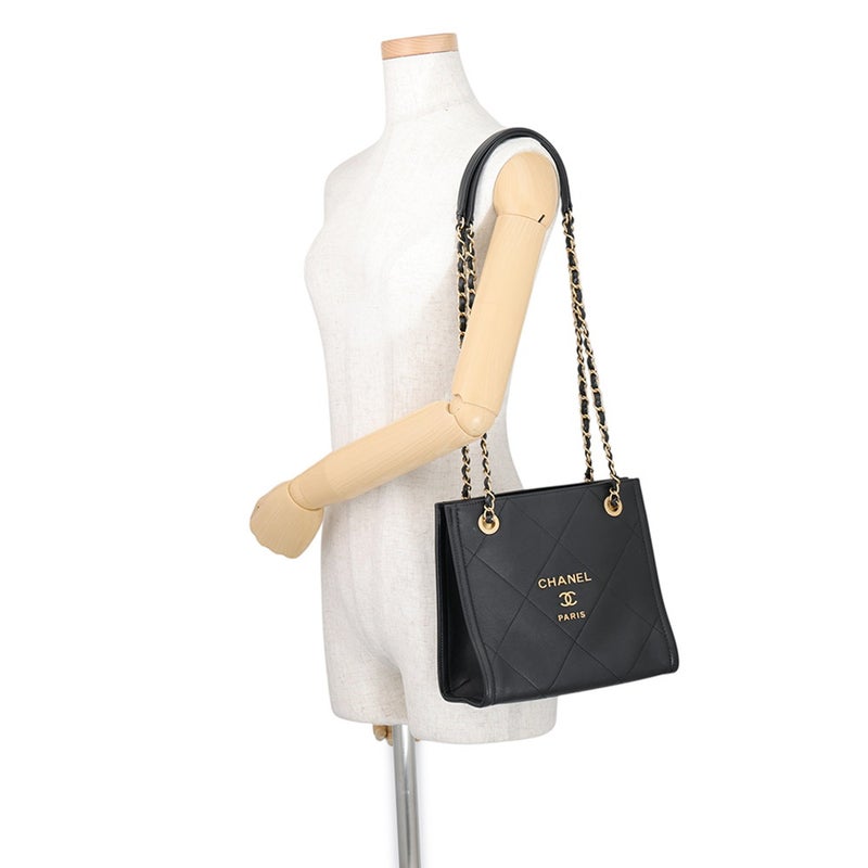 シャネル チェーンショルダーバッグ ショッピングバッグ マトラッセ ココマーク ラムスキン AS2750 CHANEL 黒