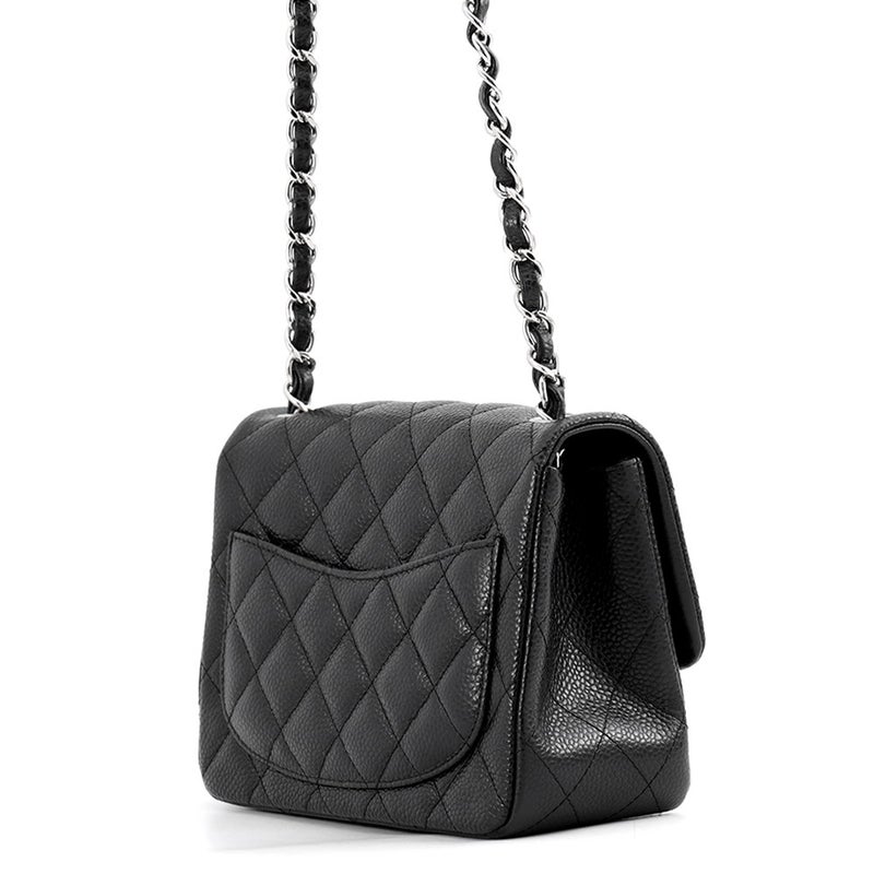 シャネル チェーンショルダーバッグ ミニ クラシック マトラッセ ココマーク キャビアスキン A35200 CHANEL バッグ ミニマト 黒