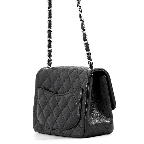 シャネル チェーンショルダーバッグ ミニ クラシック マトラッセ ココマーク キャビアスキン A35200 CHANEL バッグ ミニマト 黒