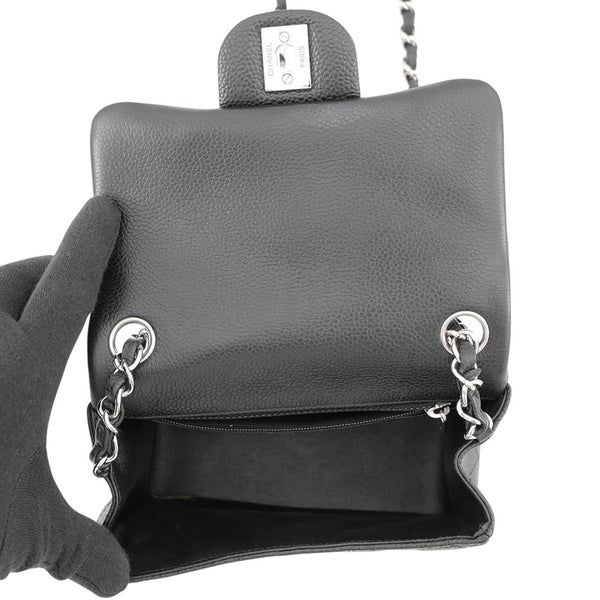 シャネル チェーンショルダーバッグ ミニ クラシック マトラッセ ココマーク キャビアスキン A35200 CHANEL バッグ ミニマト 黒