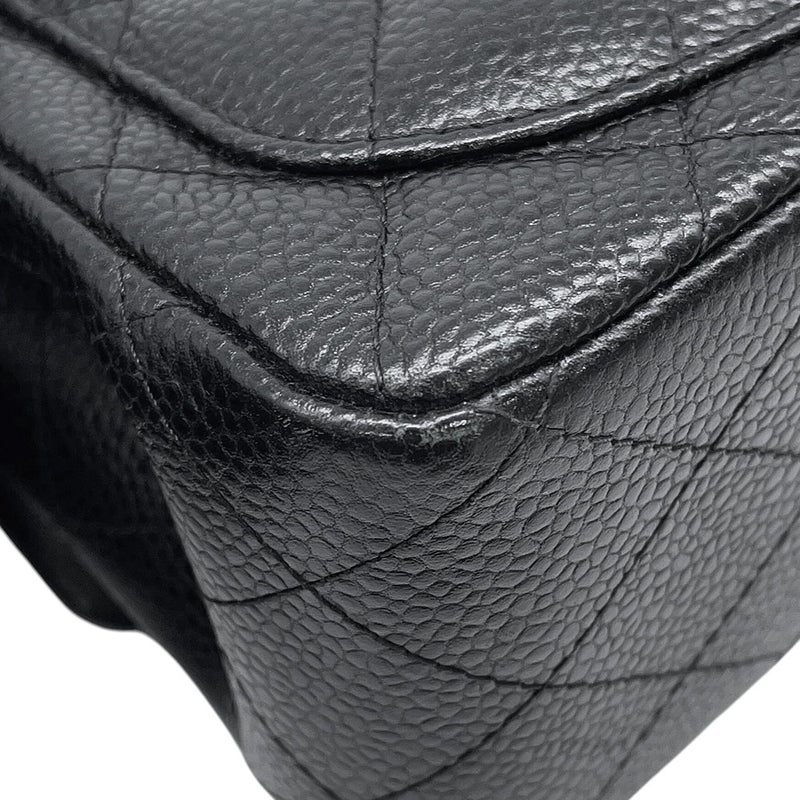 シャネル チェーンショルダーバッグ ミニ クラシック マトラッセ ココマーク キャビアスキン A35200 CHANEL バッグ ミニマト 黒