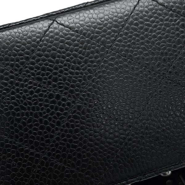 シャネル チェーンショルダーバッグ ミニ クラシック マトラッセ ココマーク キャビアスキン A35200 CHANEL バッグ ミニマト 黒
