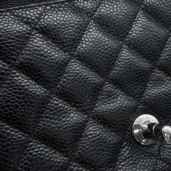 シャネル チェーンショルダーバッグ ミニ クラシック マトラッセ ココマーク キャビアスキン A35200 CHANEL バッグ ミニマト 黒