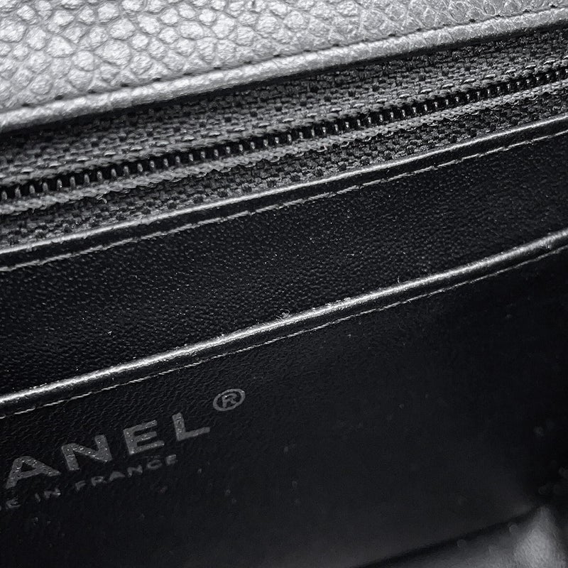 シャネル チェーンショルダーバッグ ミニ クラシック マトラッセ ココマーク キャビアスキン A35200 CHANEL バッグ ミニマト 黒