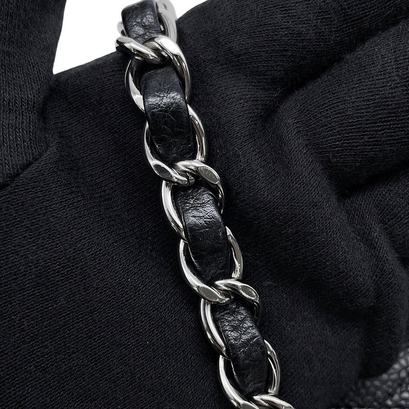 シャネル チェーンショルダーバッグ ミニ クラシック マトラッセ ココマーク キャビアスキン A35200 CHANEL バッグ ミニマト 黒