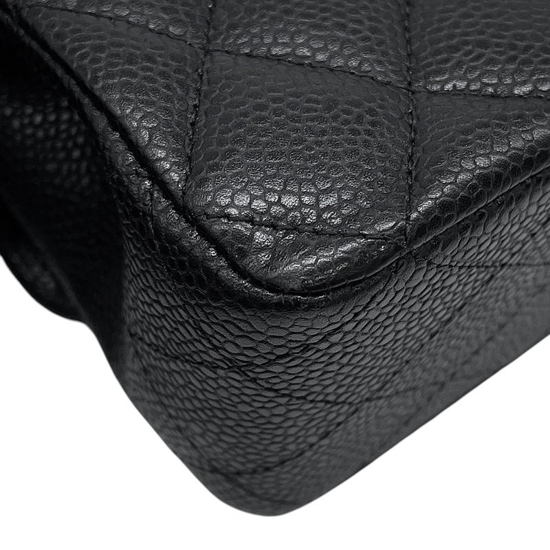 シャネル チェーンショルダーバッグ マトラッセ25 ココマーク キャビアスキン ダブルチェーン A01112 CHANEL 黒