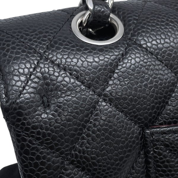 シャネル チェーンショルダーバッグ マトラッセ25 ココマーク キャビアスキン ダブルチェーン A01112 CHANEL 黒