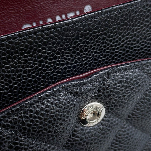 シャネル チェーンショルダーバッグ マトラッセ25 ココマーク キャビアスキン ダブルチェーン A01112 CHANEL 黒