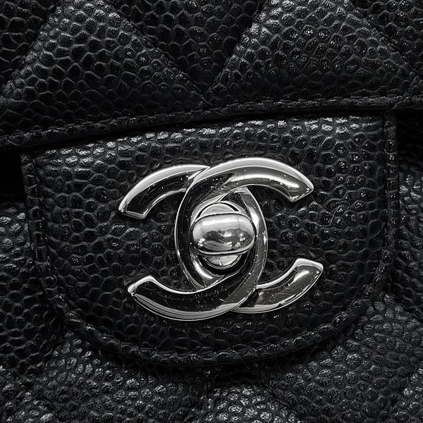 シャネル チェーンショルダーバッグ マトラッセ25 ココマーク キャビアスキン ダブルチェーン A01112 CHANEL 黒