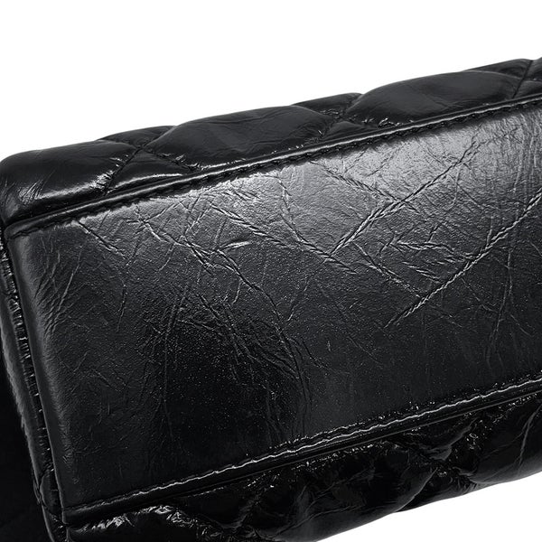 シャネル チェーンショルダーバッグ マトラッセ ココマーク ドーム型 レザー CHANEL バッグ 黒