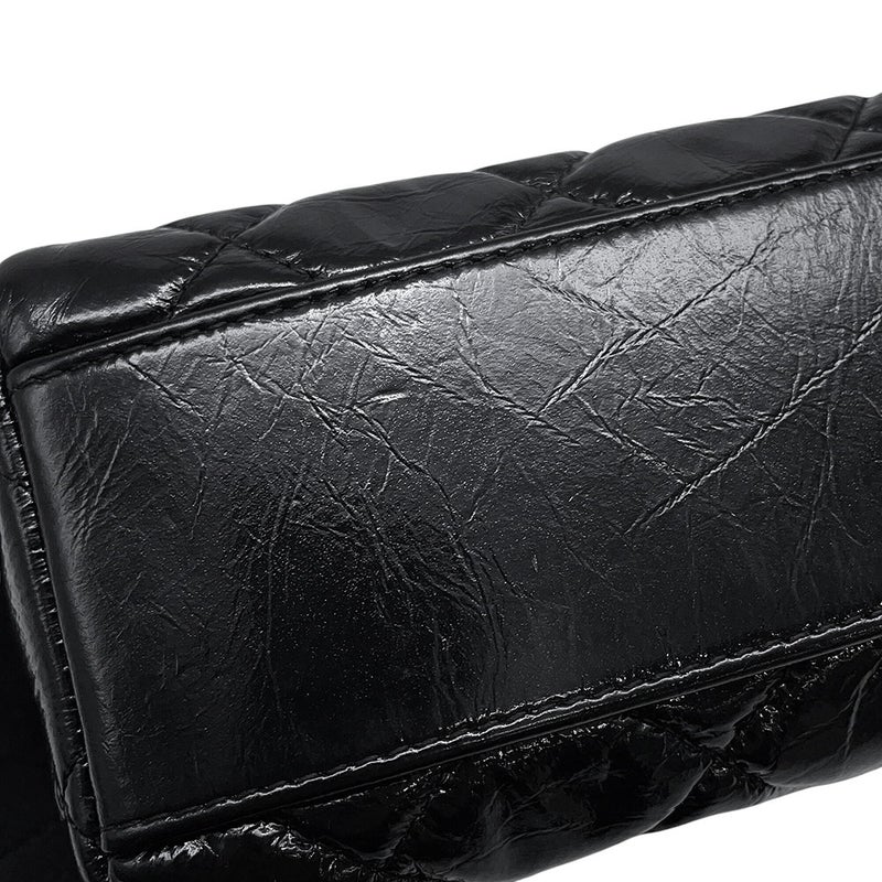 シャネル チェーンショルダーバッグ マトラッセ ココマーク ドーム型 レザー CHANEL バッグ 黒