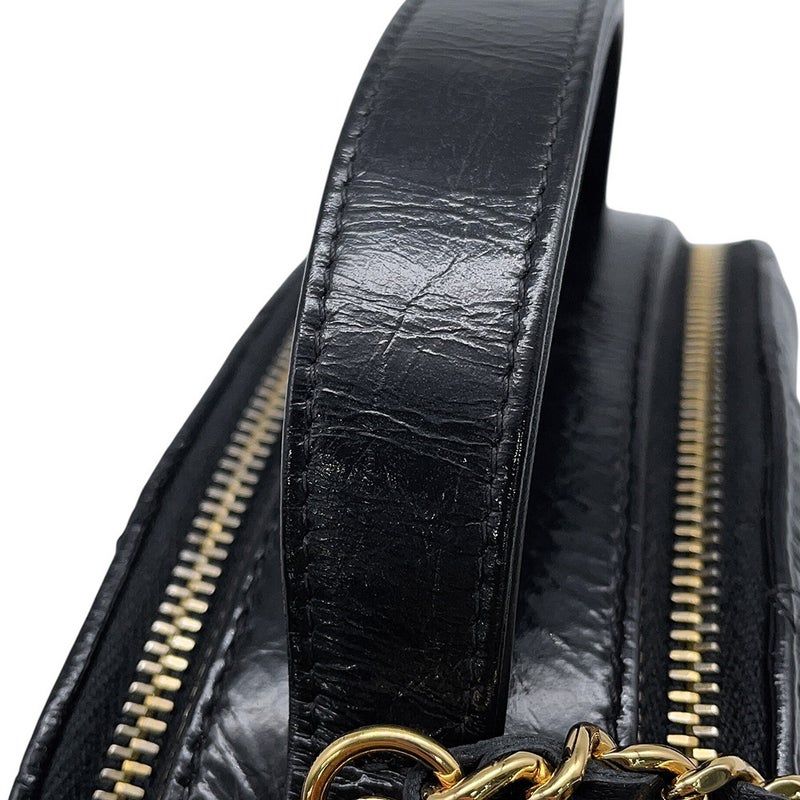 シャネル チェーンショルダーバッグ マトラッセ ココマーク ドーム型 レザー CHANEL バッグ 黒