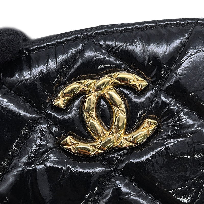 シャネル チェーンショルダーバッグ マトラッセ ココマーク ドーム型 レザー CHANEL バッグ 黒