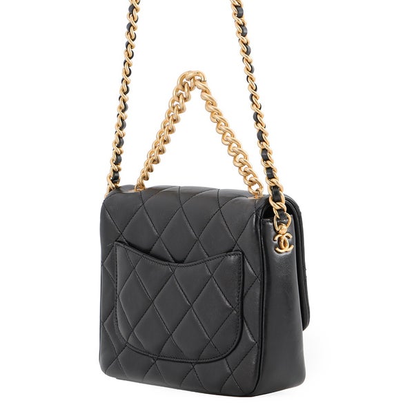 シャネル チェーンショルダーバッグ マトラッセ ココマーク ラムスキン AS2734 CHANEL 黒
