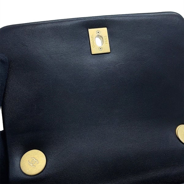 シャネル チェーンショルダーバッグ マトラッセ ココマーク ラムスキン AS2734 CHANEL 黒
