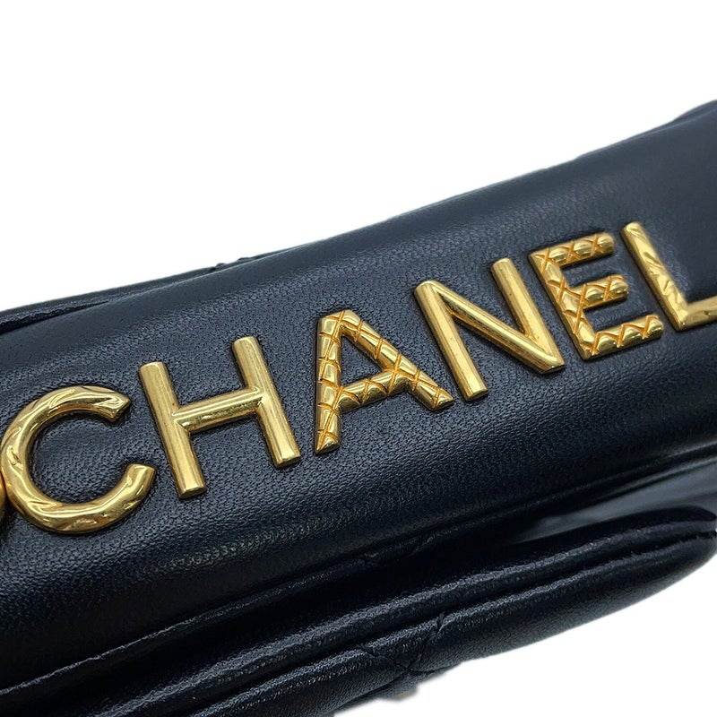 シャネル チェーンショルダーバッグ マトラッセ ココマーク ラムスキン AS2734 CHANEL 黒