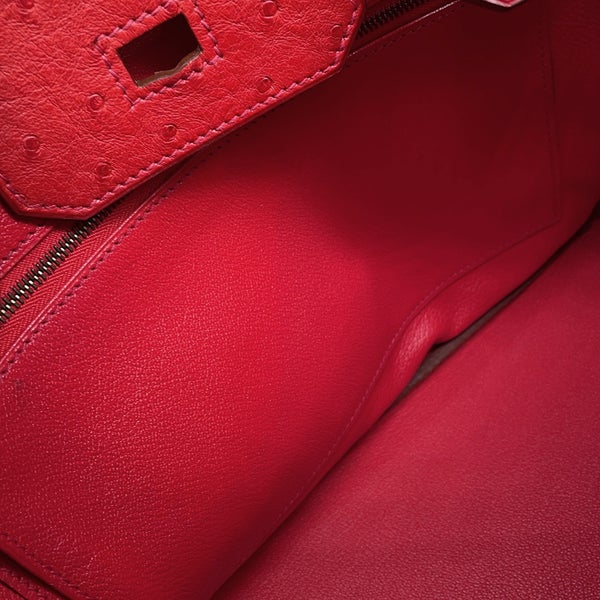エルメス バーキン30 ルージュヴィフ/ゴールド金具 オーストリッチ □B刻印 HERMES Birkin ハンドバッグ