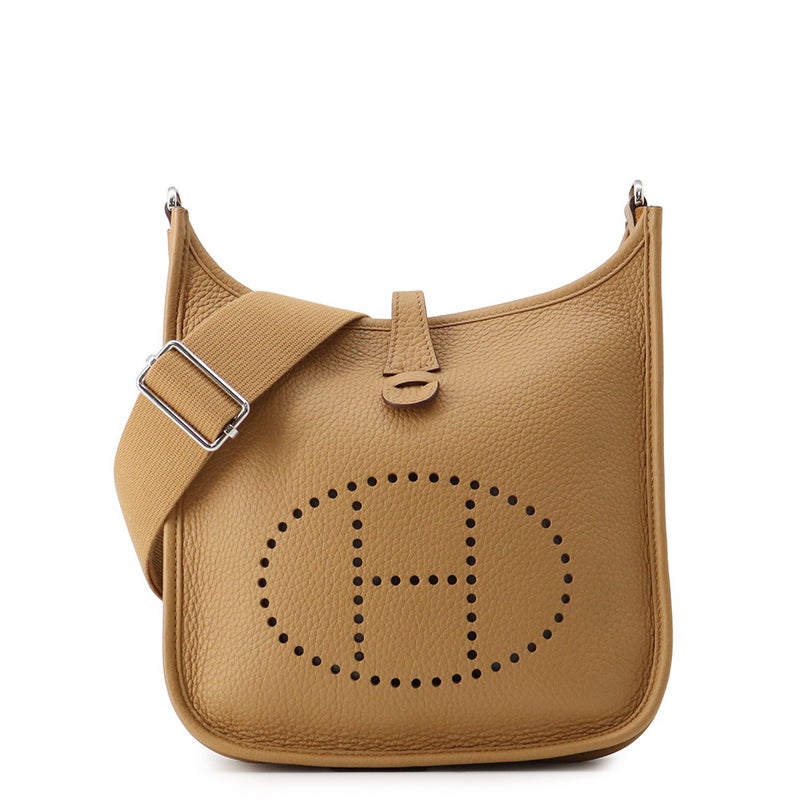 エルメス ショルダーバッグ エブリン3 23 ビスキュイ/シルバー金具 トリヨンクレマンス K刻印 HERMES Evelyne