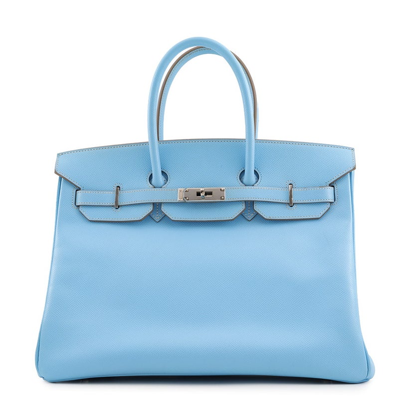 エルメス バーキン35 キャンディ セレステ/ミコノス/シルバー金具 エプソン □N刻印 HERMES Birkin ハンドバッグ
