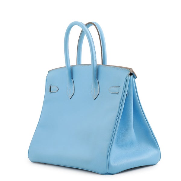 エルメス バーキン35 キャンディ セレステ/ミコノス/シルバー金具 エプソン □N刻印 HERMES Birkin ハンドバッグ