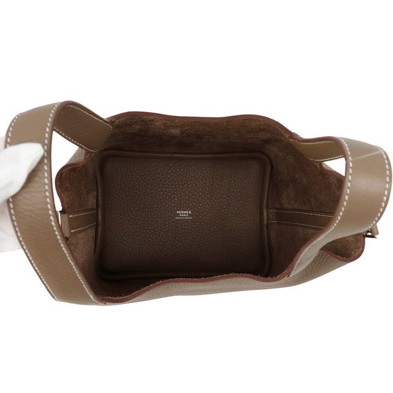 エルメス ハンドバッグ ピコタンロックPM エトゥープ/シルバー金具 トリヨンクレマンス W刻印