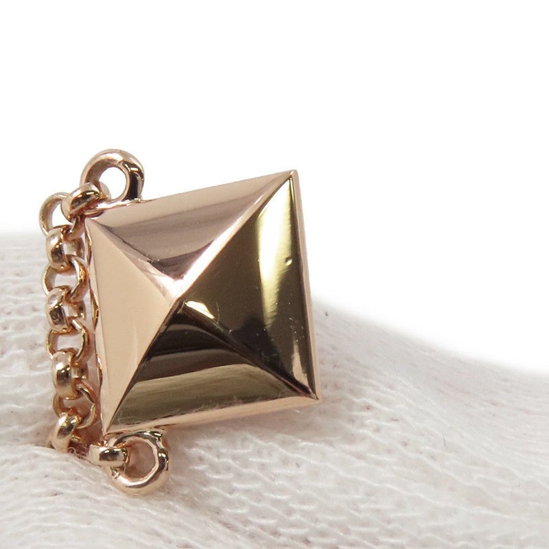 エルメス ネックレス エルメス・クルー・ドゥ・H 2チェーン ダイヤ 24P 0.15ct K18PGピンクゴールド HERMES スタッド ペンダント