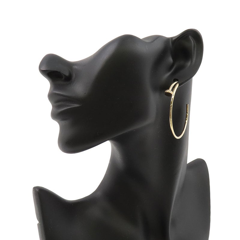 カルティエ ピアス ジュスト アン クル フープ イヤリング ラージモデル ダイヤモンド 28P 計0.17ct K18YG B8301225 フープピアス