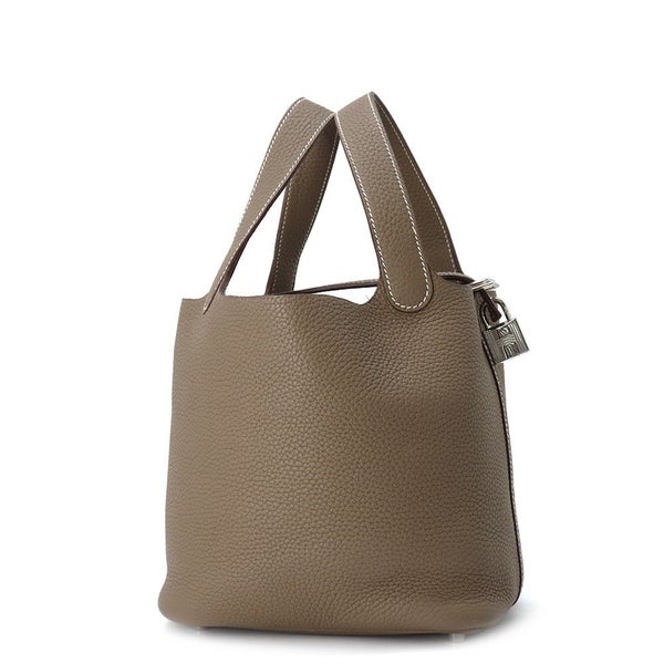 エルメス ハンドバッグ ピコタンロックPM エトゥープ/シルバー金具 トリヨンクレマンス U刻印