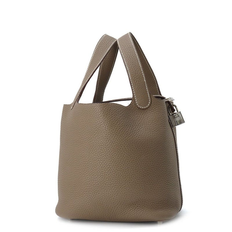 エルメス ハンドバッグ ピコタンロックPM エトゥープ/シルバー金具 トリヨンクレマンス U刻印