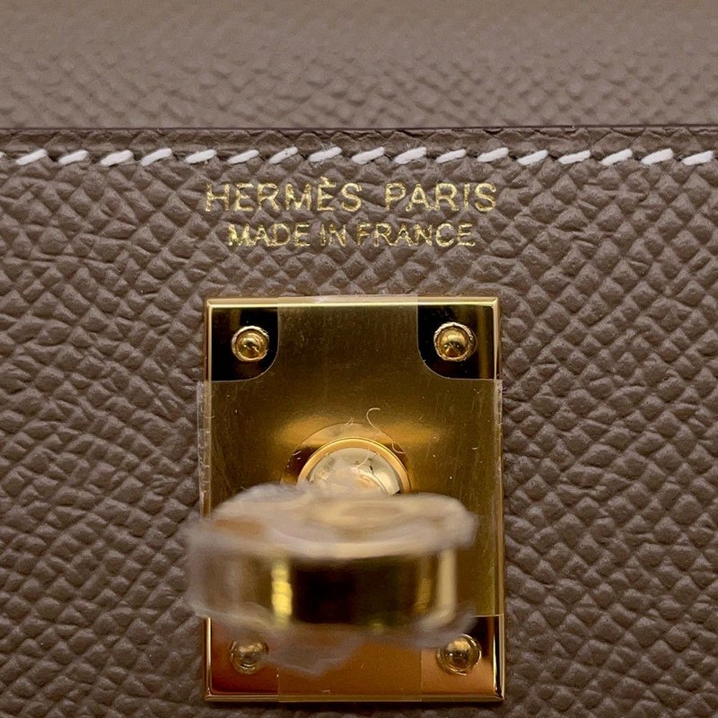 エルメス ハンドバッグ ミニケリー2 外縫い エトゥープ/ゴールド金具 エプソン W刻印 2wayショルダー