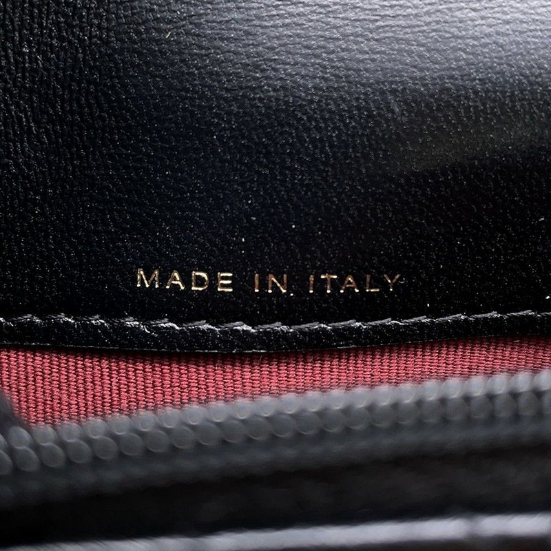 シャネル チェーンウォレット マトラッセ フェイクパール ミニ ラムスキン AP2932 CHANEL 黒