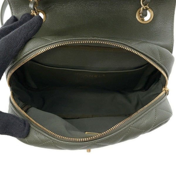 シャネル チェーンショルダーバッグ マトラッセ ココマーク キャビアスキン CHANEL