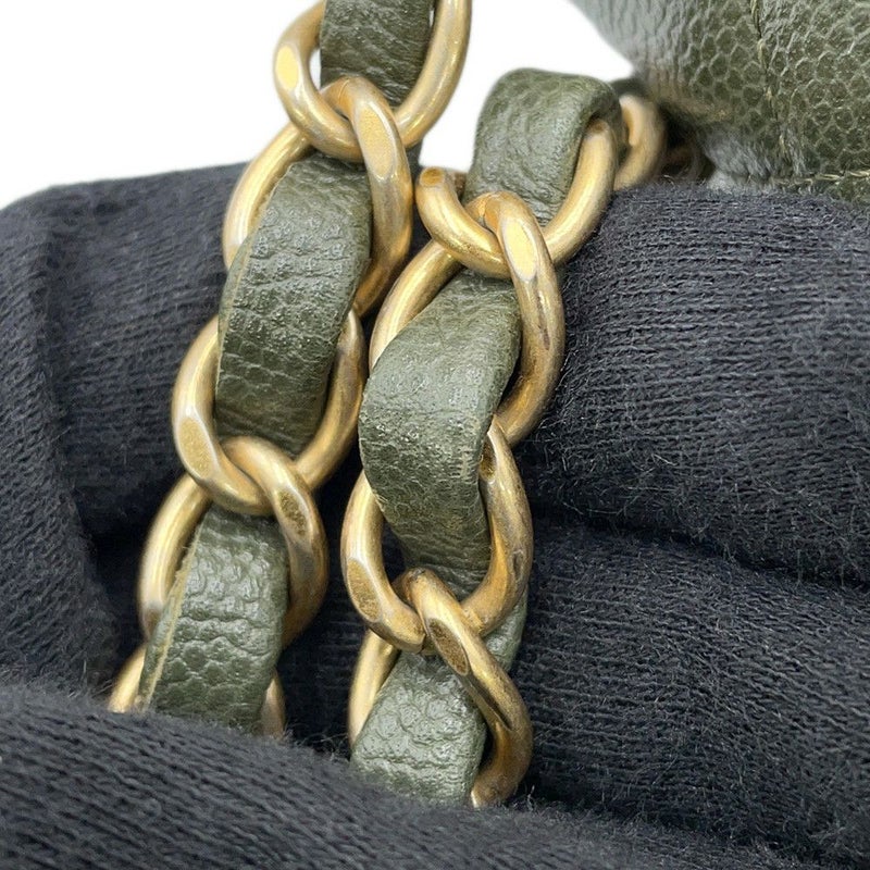 シャネル チェーンショルダーバッグ マトラッセ ココマーク キャビアスキン CHANEL